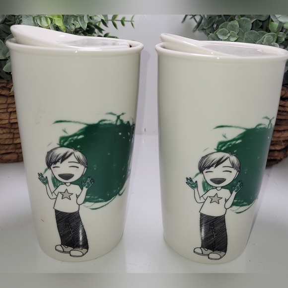 Starbucks Other - Starbucks Coffee Mugs 2015 Dot Collection, Ceramic Set of 2
